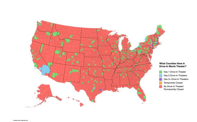 map of drive-ins by county