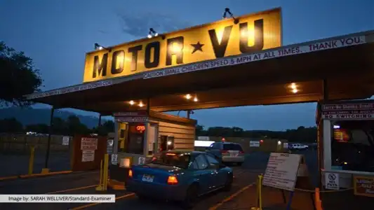 Marquee at Motor-Vu Drive-in Riverdale