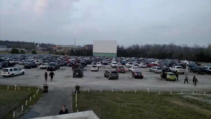 screen and lot at the 122 drive-in