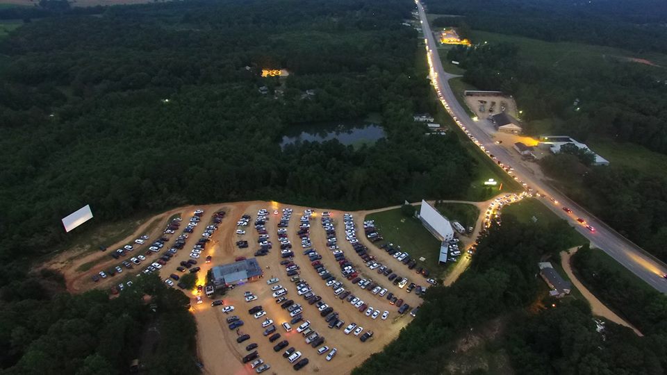 aerial view of blue moon drive in