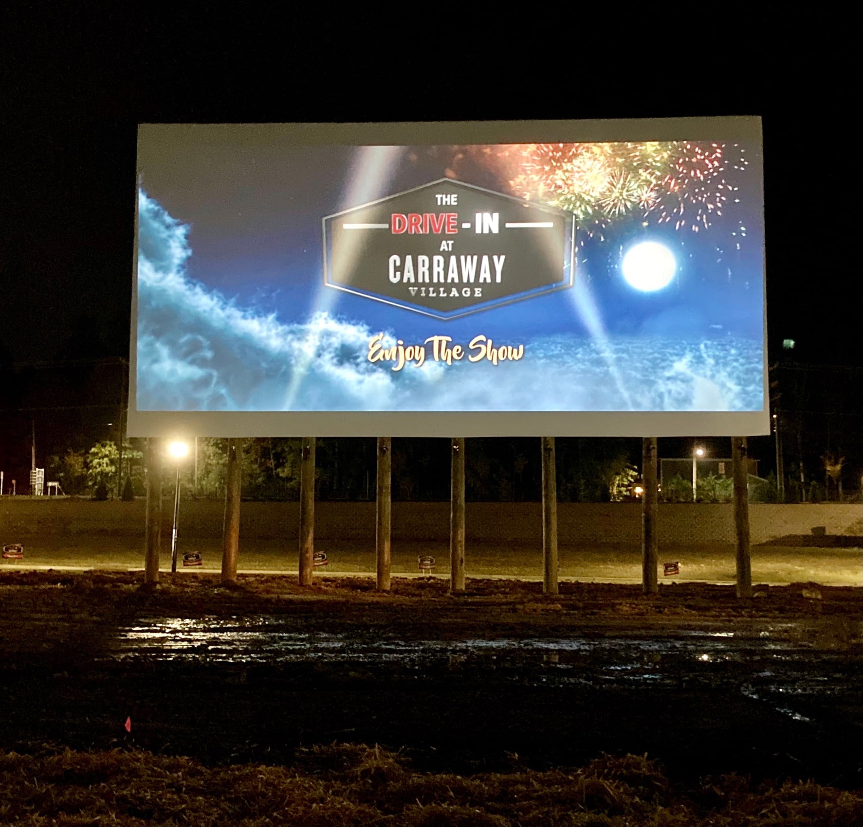 screen at the drive-in at carraway village