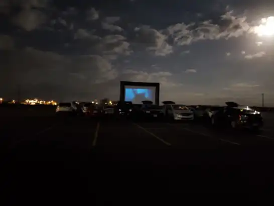 screen at night of globe drive-in