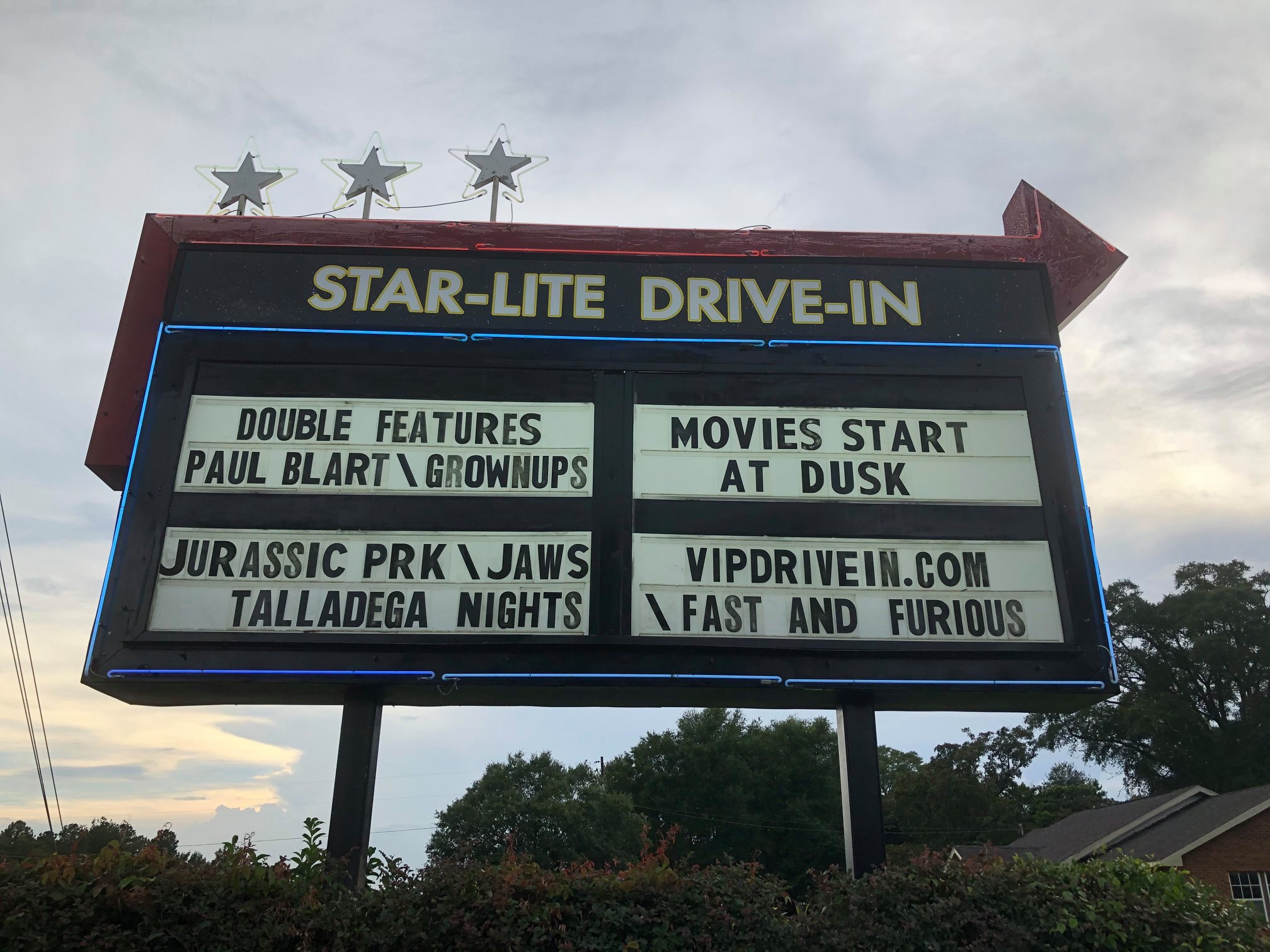 marquee at the Star-Lite Drive-in