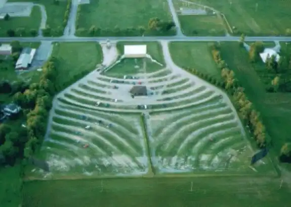 aerial view of sunset drive-in